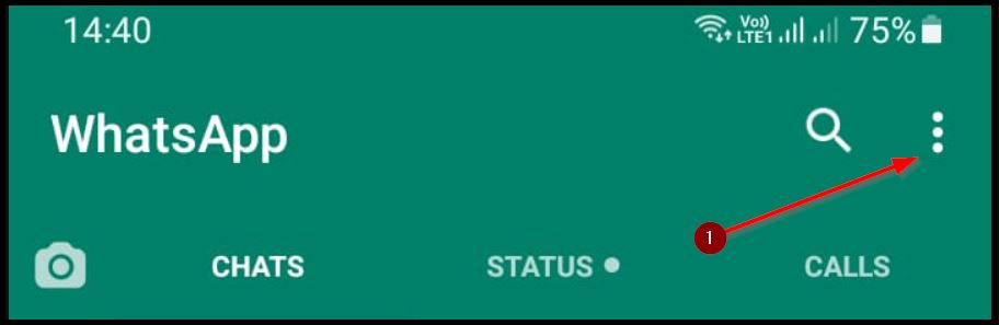 menu titik tiga di aplikasi wa